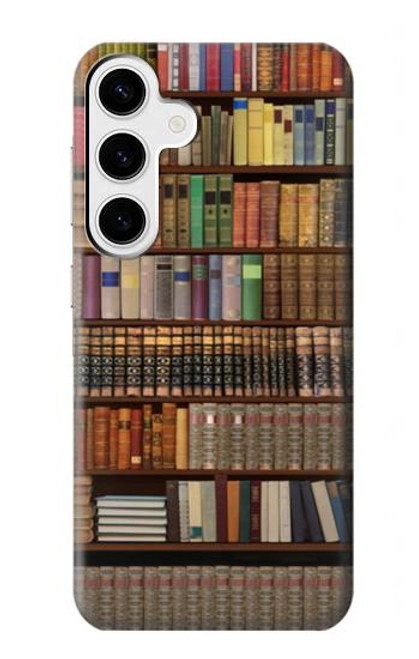 W3154 Bookshelf Hard Case and Leather Flip Case For Samsung Galaxy S24 Plus