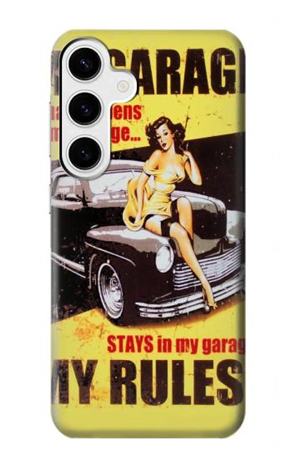 W3198 My Garage Pinup Girl Hard Case and Leather Flip Case For Samsung Galaxy S24 Plus