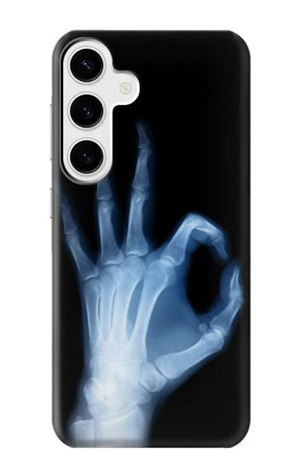 W3239 X-Ray Hand Sign OK Hard Case and Leather Flip Case For Samsung Galaxy S24 Plus