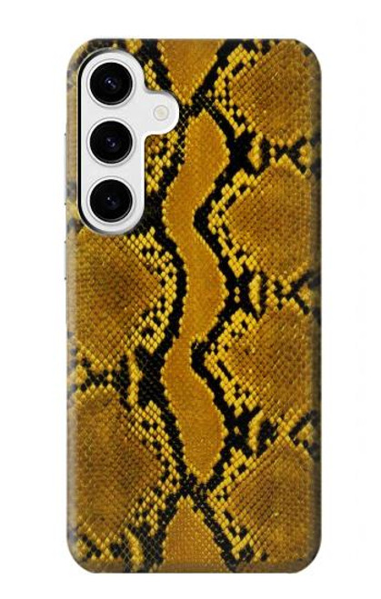 W3365 Yellow Python Skin Graphic Print Hard Case and Leather Flip Case For Samsung Galaxy S24 Plus