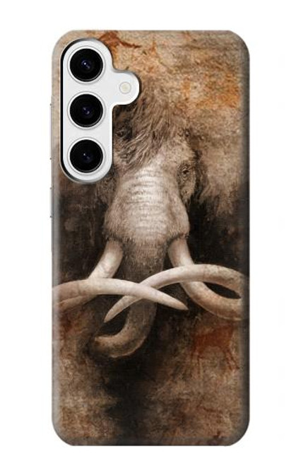 W3427 Mammoth Ancient Cave Art Hard Case and Leather Flip Case For Samsung Galaxy S24 Plus