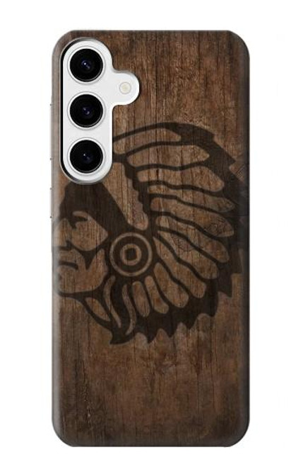 W3443 Indian Head Hard Case and Leather Flip Case For Samsung Galaxy S24 Plus