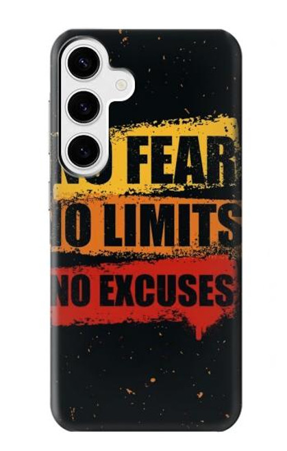 W3492 No Fear Limits Excuses Hard Case and Leather Flip Case For Samsung Galaxy S24 Plus