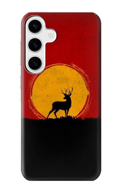 W3513 Deer Sunset Hard Case and Leather Flip Case For Samsung Galaxy S24 Plus