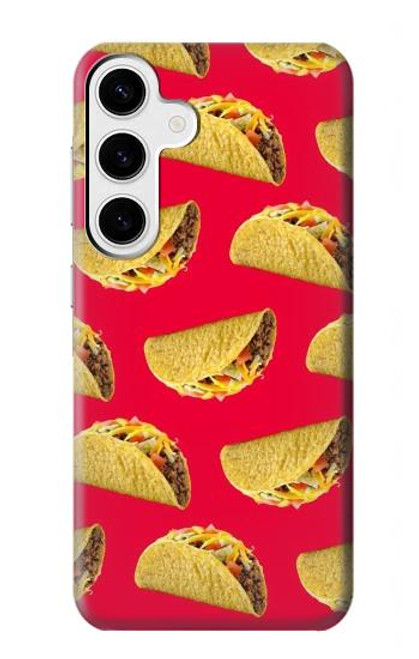 W3755 Mexican Taco Tacos Hard Case and Leather Flip Case For Samsung Galaxy S24 Plus