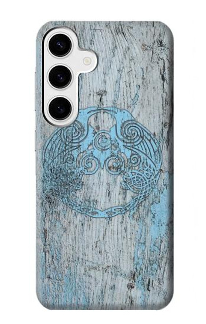 W3829 Huginn And Muninn Twin Ravens Norse Hard Case and Leather Flip Case For Samsung Galaxy S24 Plus