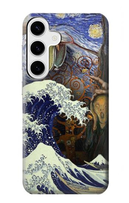 W3851 World of Art Van Gogh Hokusai Da Vinci Hard Case and Leather Flip Case For Samsung Galaxy S24 Plus