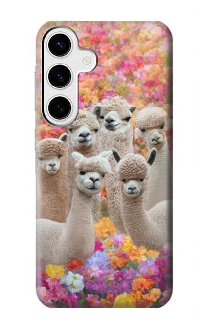 W3916 Alpaca Family Baby Alpaca Hard Case and Leather Flip Case For Samsung Galaxy S24 Plus