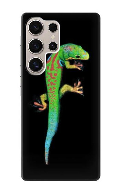 W0125 Green Madagascan Gecko Hard Case and Leather Flip Case For Samsung Galaxy S24 Ultra