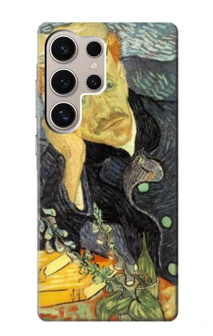 W0212 Van Gogh Portrait of Dr. Gachet Hard Case and Leather Flip Case For Samsung Galaxy S24 Ultra