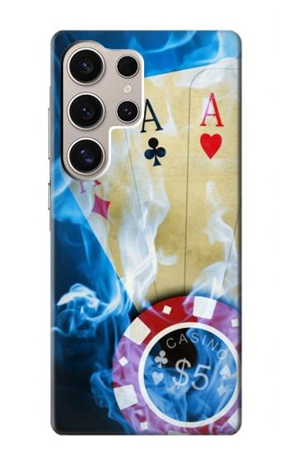 W0348 Casino Hard Case and Leather Flip Case For Samsung Galaxy S24 Ultra