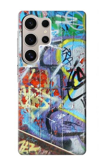 W0588 Wall Graffiti Hard Case and Leather Flip Case For Samsung Galaxy S24 Ultra