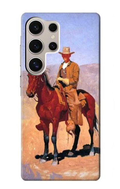 W0772 Cowboy Western Hard Case and Leather Flip Case For Samsung Galaxy S24 Ultra