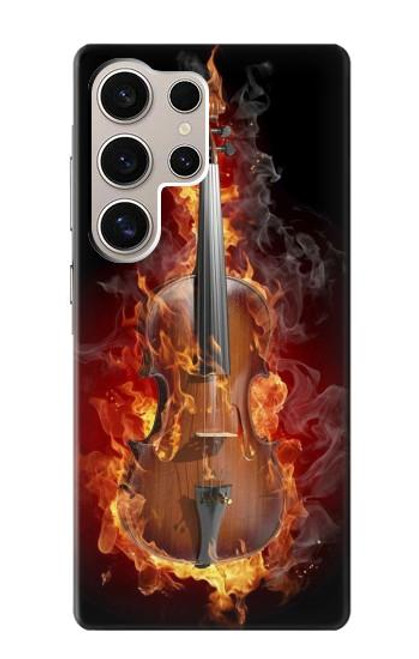 W0864 Fire Violin Hard Case and Leather Flip Case For Samsung Galaxy S24 Ultra