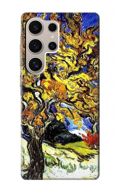 W0902 Mulberry Tree Van Gogh Hard Case and Leather Flip Case For Samsung Galaxy S24 Ultra