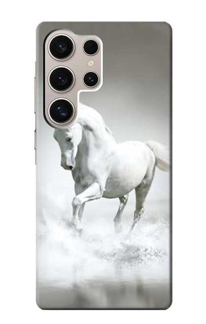 W0932 White Horse Hard Case and Leather Flip Case For Samsung Galaxy S24 Ultra