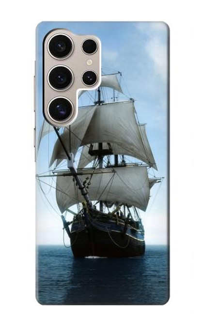 W1096 Sailing Ship in an Ocean Hard Case and Leather Flip Case For Samsung Galaxy S24 Ultra