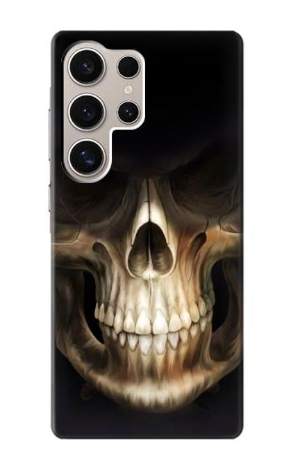 W1107 Skull Face Grim Reaper Hard Case and Leather Flip Case For Samsung Galaxy S24 Ultra