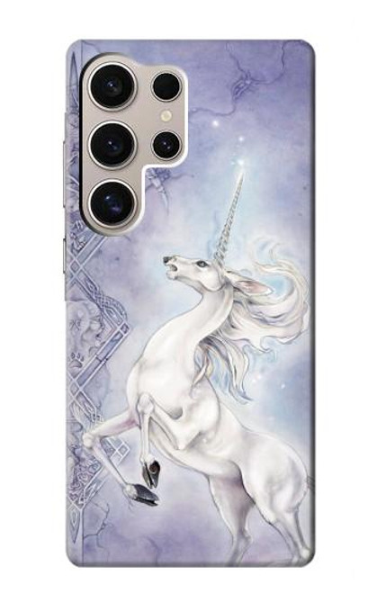 W1134 White Horse Unicorn Hard Case and Leather Flip Case For Samsung Galaxy S24 Ultra