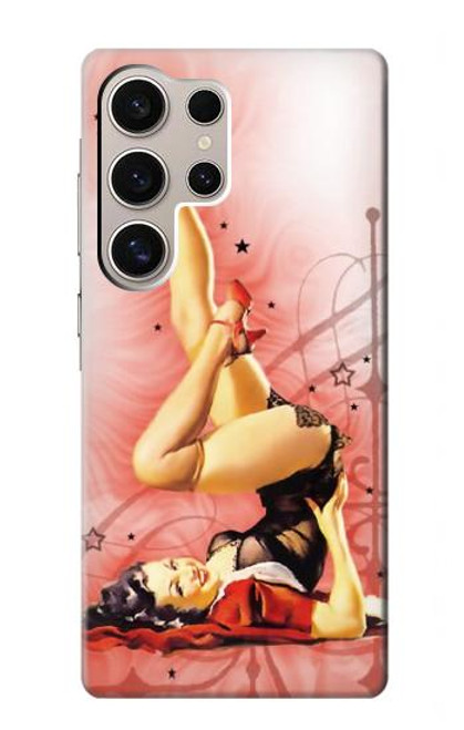 W1669 Pinup Girl Vintage Hard Case and Leather Flip Case For Samsung Galaxy S24 Ultra