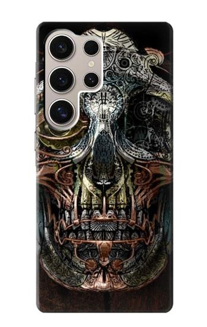 W1685 Steampunk Skull Head Hard Case and Leather Flip Case For Samsung Galaxy S24 Ultra