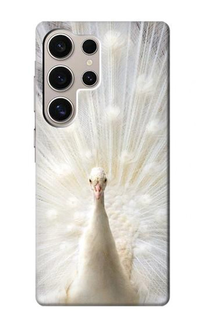 W1980 White Peacock Hard Case and Leather Flip Case For Samsung Galaxy S24 Ultra