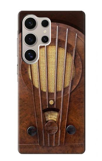 W2655 Vintage Bakelite Deco Radio Hard Case and Leather Flip Case For Samsung Galaxy S24 Ultra