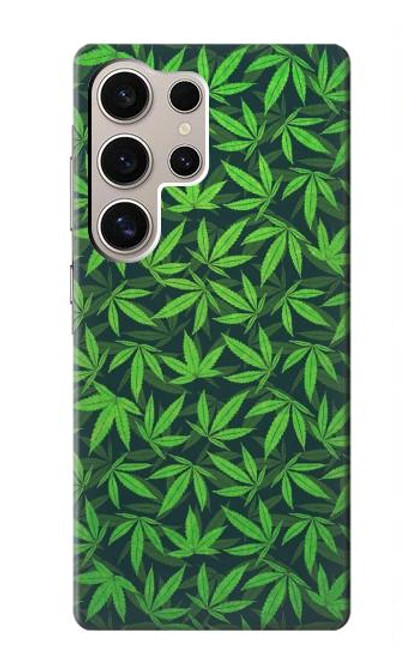 W2666 Marijuana Pattern Hard Case and Leather Flip Case For Samsung Galaxy S24 Ultra