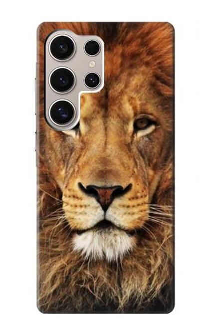 W2870 Lion King of Beasts Hard Case and Leather Flip Case For Samsung Galaxy S24 Ultra