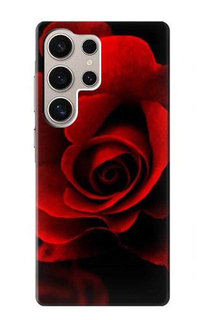 W2898 Red Rose Hard Case and Leather Flip Case For Samsung Galaxy S24 Ultra