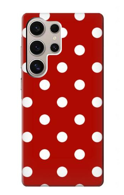 W2951 Red Polka Dots Hard Case and Leather Flip Case For Samsung Galaxy S24 Ultra