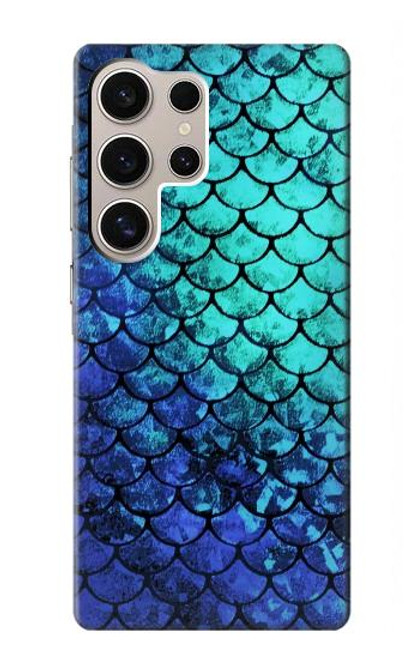 W3047 Green Mermaid Fish Scale Hard Case and Leather Flip Case For Samsung Galaxy S24 Ultra