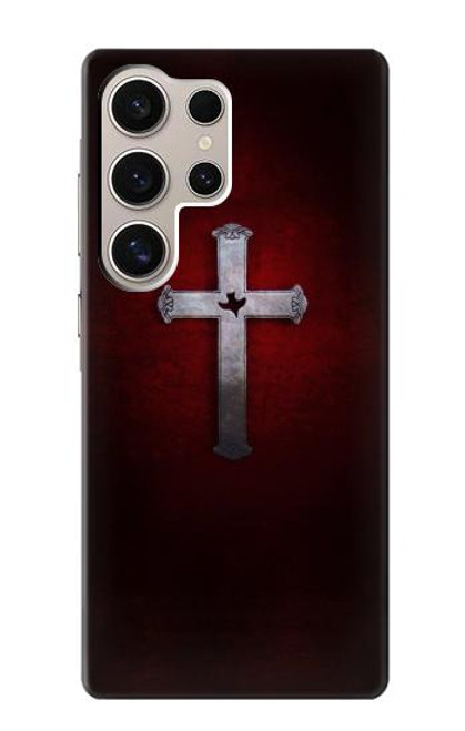 W3160 Christian Cross Hard Case and Leather Flip Case For Samsung Galaxy S24 Ultra