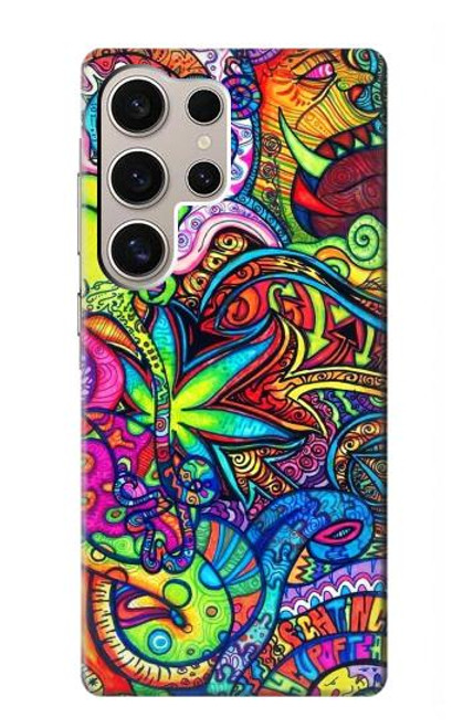 W3255 Colorful Art Pattern Hard Case and Leather Flip Case For Samsung Galaxy S24 Ultra