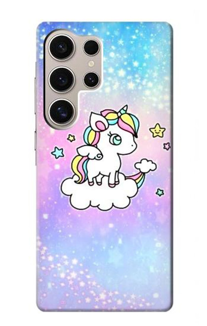 W3256 Cute Unicorn Cartoon Hard Case and Leather Flip Case For Samsung Galaxy S24 Ultra