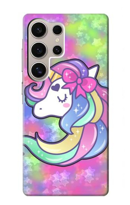 W3264 Pastel Unicorn Hard Case and Leather Flip Case For Samsung Galaxy S24 Ultra