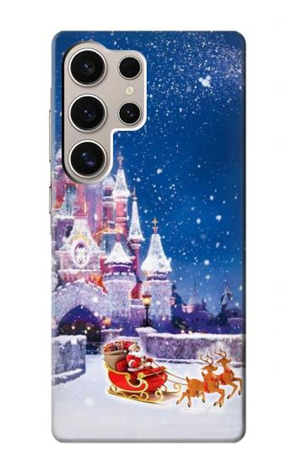 W3282 Santa Xmas Castle Hard Case and Leather Flip Case For Samsung Galaxy S24 Ultra