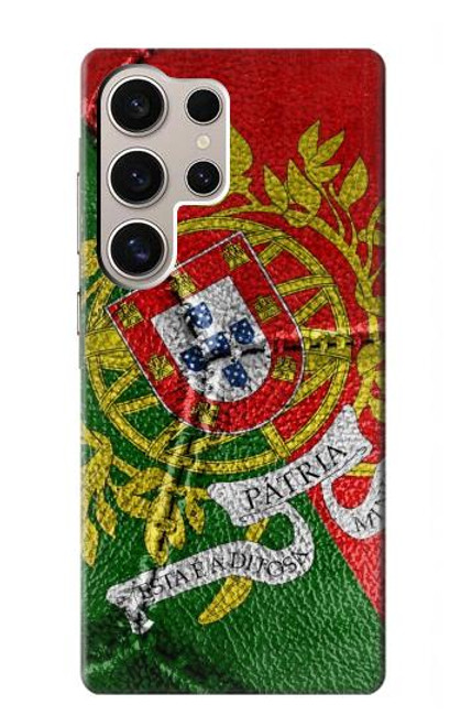 W3300 Portugal Flag Vintage Football Graphic Hard Case and Leather Flip Case For Samsung Galaxy S24 Ultra