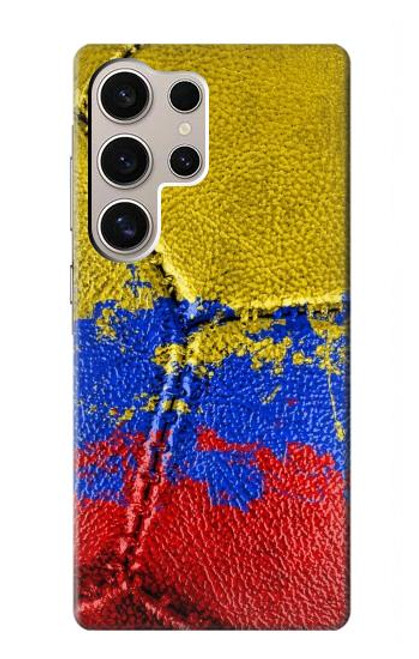 W3306 Colombia Flag Vintage Football Graphic Hard Case and Leather Flip Case For Samsung Galaxy S24 Ultra