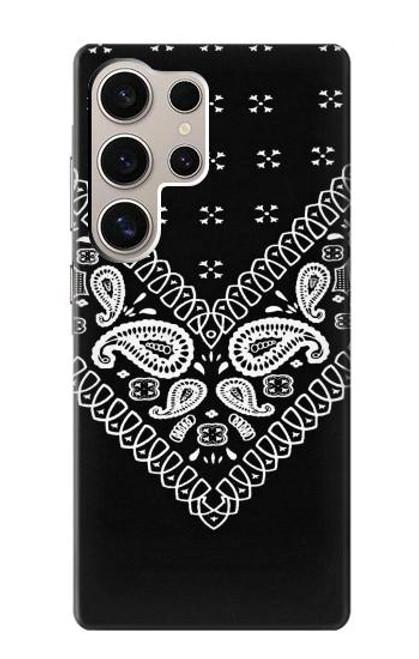 W3363 Bandana Black Pattern Hard Case and Leather Flip Case For Samsung Galaxy S24 Ultra