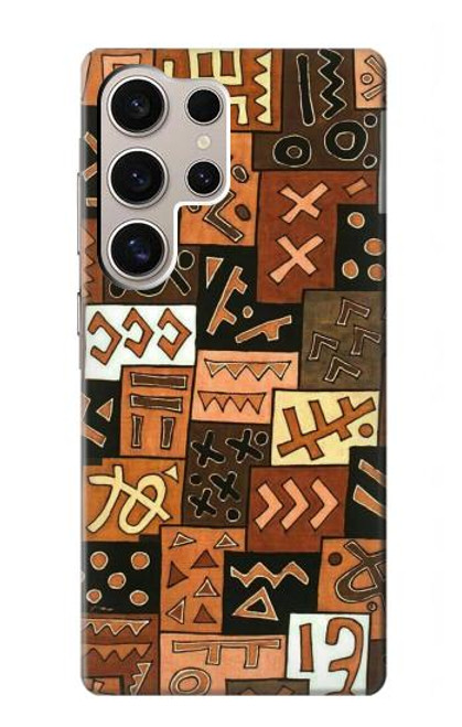 W3460 Mali Art Pattern Hard Case and Leather Flip Case For Samsung Galaxy S24 Ultra