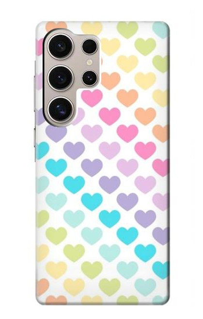 W3499 Colorful Heart Pattern Hard Case and Leather Flip Case For Samsung Galaxy S24 Ultra