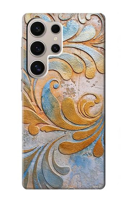 W3875 Canvas Vintage Rugs Hard Case and Leather Flip Case For Samsung Galaxy S24 Ultra