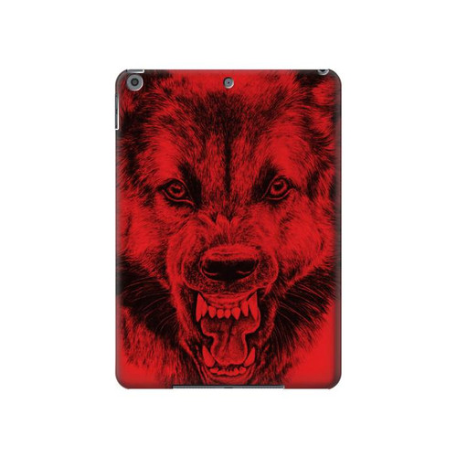 W1090 Red Wolf Tablet Hard Case For iPad 10.2 (2021,2020,2019), iPad 9 8 7