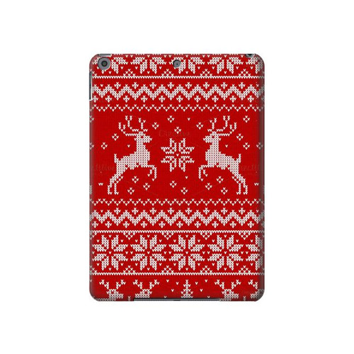 W2835 Christmas Reindeer Knitted Pattern Tablet Hard Case For iPad 10.2 (2021,2020,2019), iPad 9 8 7