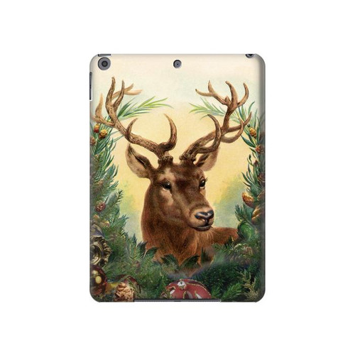 W2841 Vintage Reindeer Christmas Tablet Hard Case For iPad 10.2 (2021,2020,2019), iPad 9 8 7