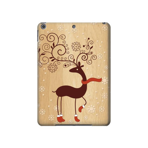 W3081 Wooden Raindeer Graphic Printed Tablet Hard Case For iPad 10.2 (2021,2020,2019), iPad 9 8 7