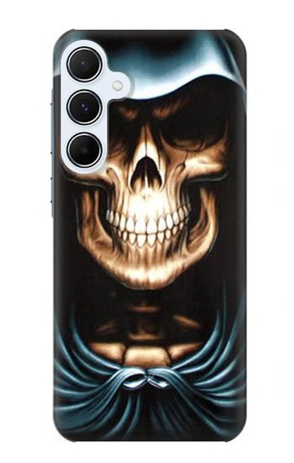 W0225 Skull Grim Reaper Hard Case and Leather Flip Case For Samsung Galaxy A55 5G