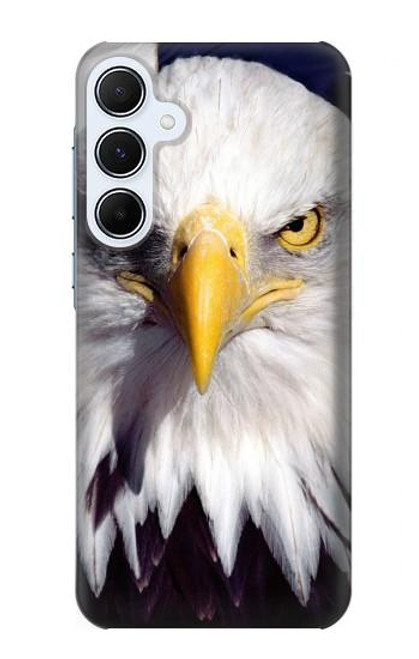 W0854 Eagle American Hard Case and Leather Flip Case For Samsung Galaxy A55 5G