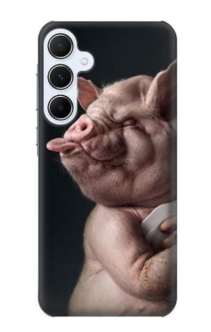 W1273 Crazy Pig Hard Case and Leather Flip Case For Samsung Galaxy A55 5G